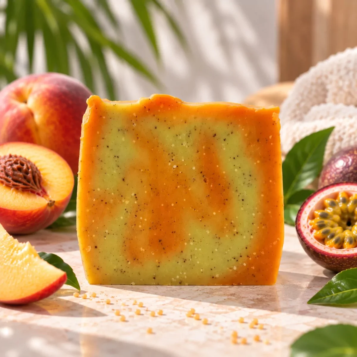 Pfirsich Maracuja Peelingseife – Bild 2