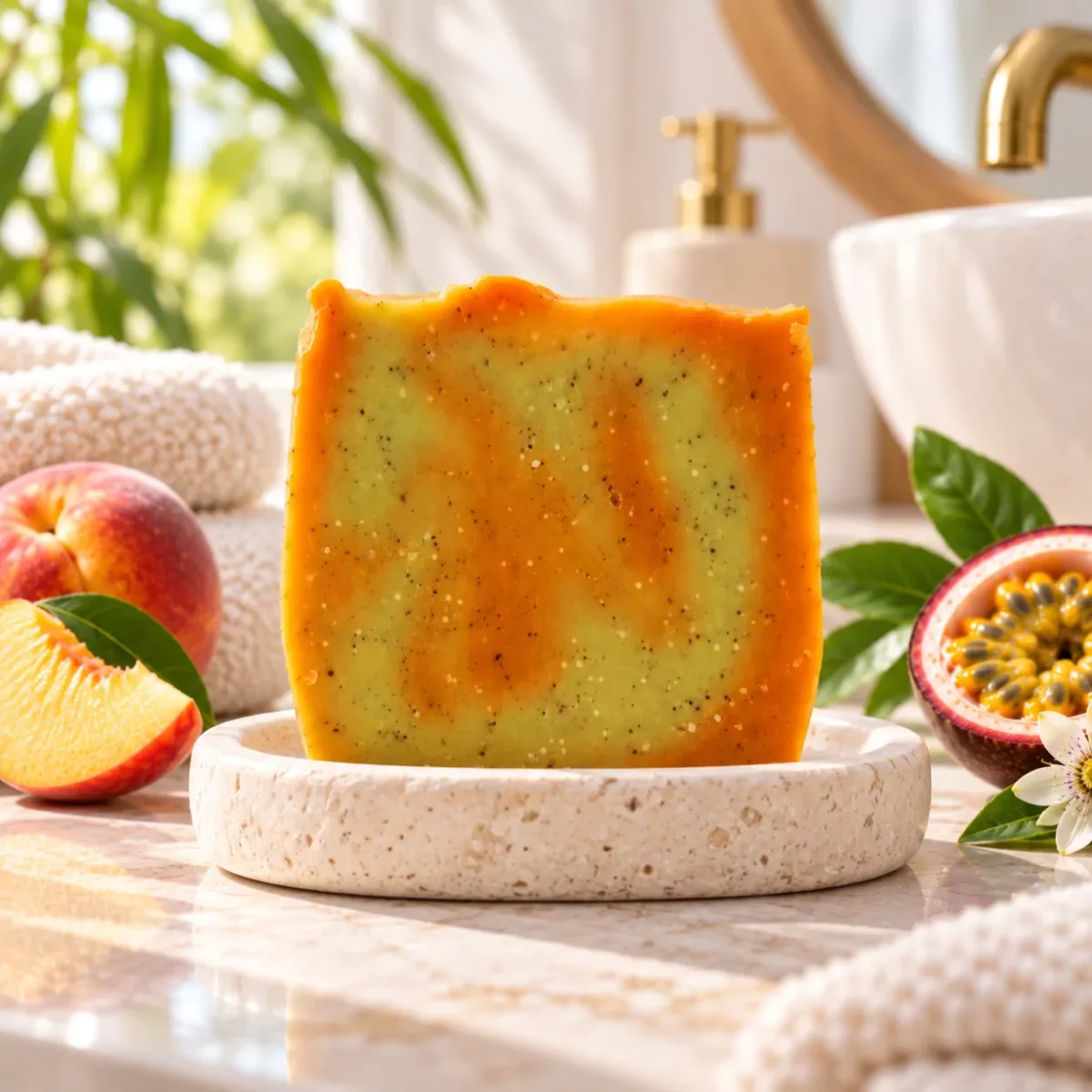 Pfirsich Maracuja Peelingseife – Bild 4