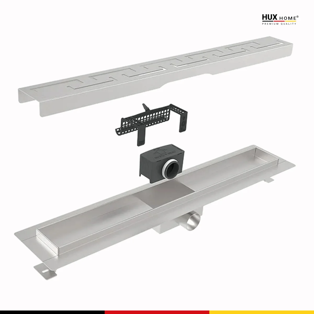 HUX-HOME® PREMIUM K Duschrinne befliesbar 60-80cm aus Edelstahl nach DIN18534 Wandmontage – Bild 8