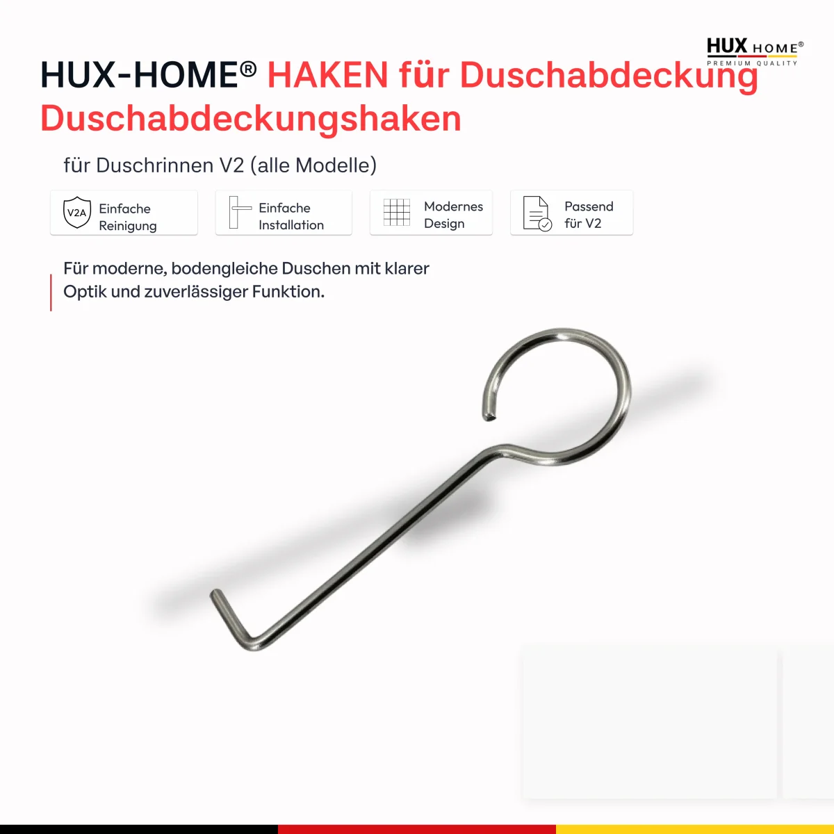 HUX-HOME® HAKEN für Duschabdeckung Duschabdeckungshaken – Bild 2