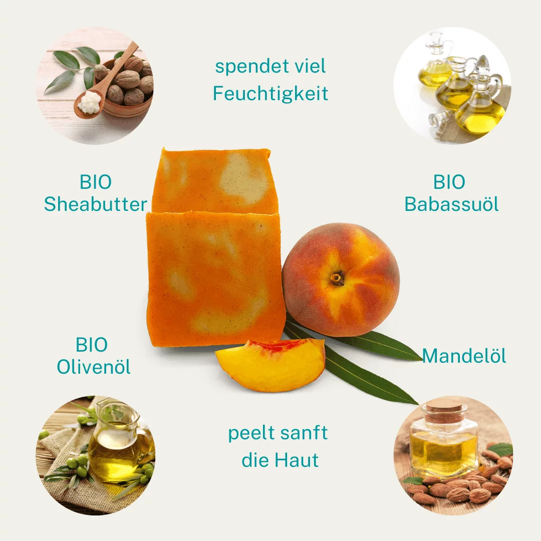 Pfirsich Maracuja Peelingseife – Bild 6