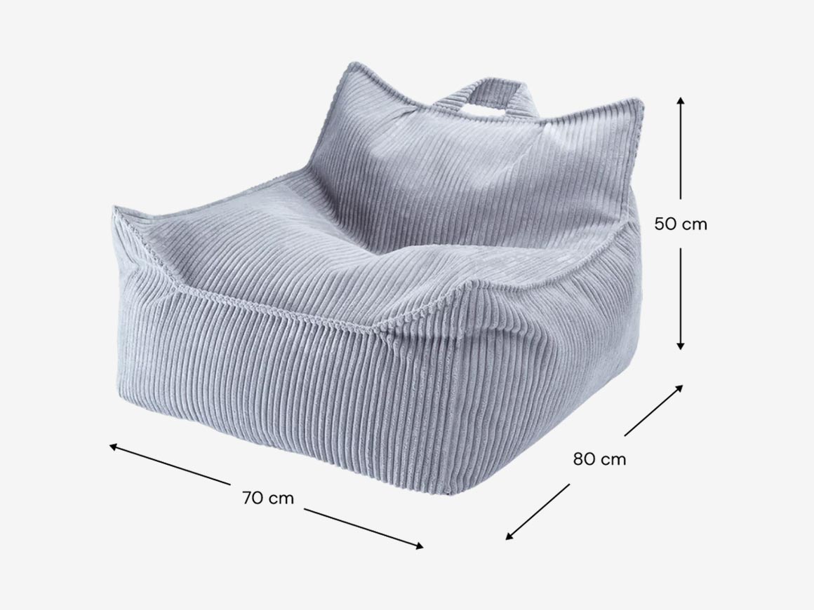Set Kindersessel Sitzsack & Ottoman – Blaubeerblau – Bild 6