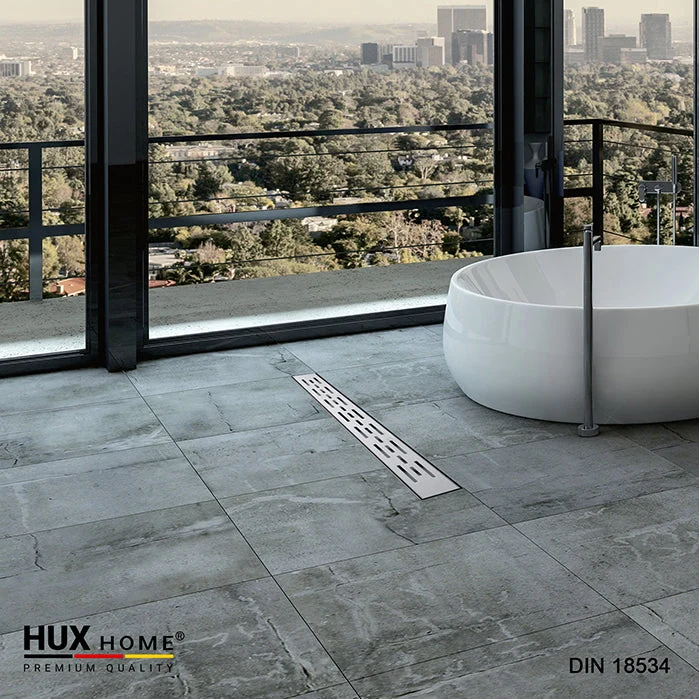 HUX HOME® PREMIUM Duschrinnencover/Abdeckung Stil 3-reihig geschlitzt 60-120 cm aus Edelstahl – Bild 4