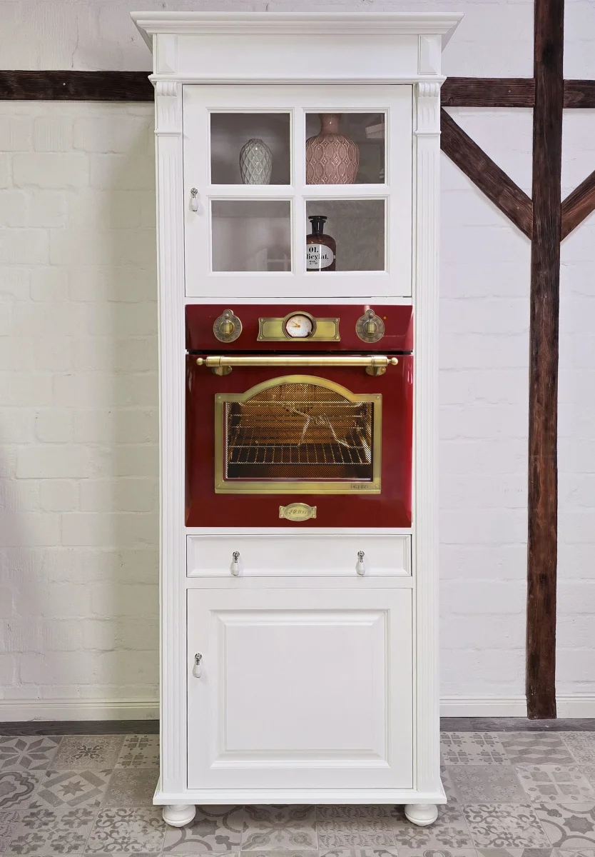"Julienne Rouge" inkl. E-Ofen: Backofen-Schrank im Antik-Look 84 cm – Bild 3