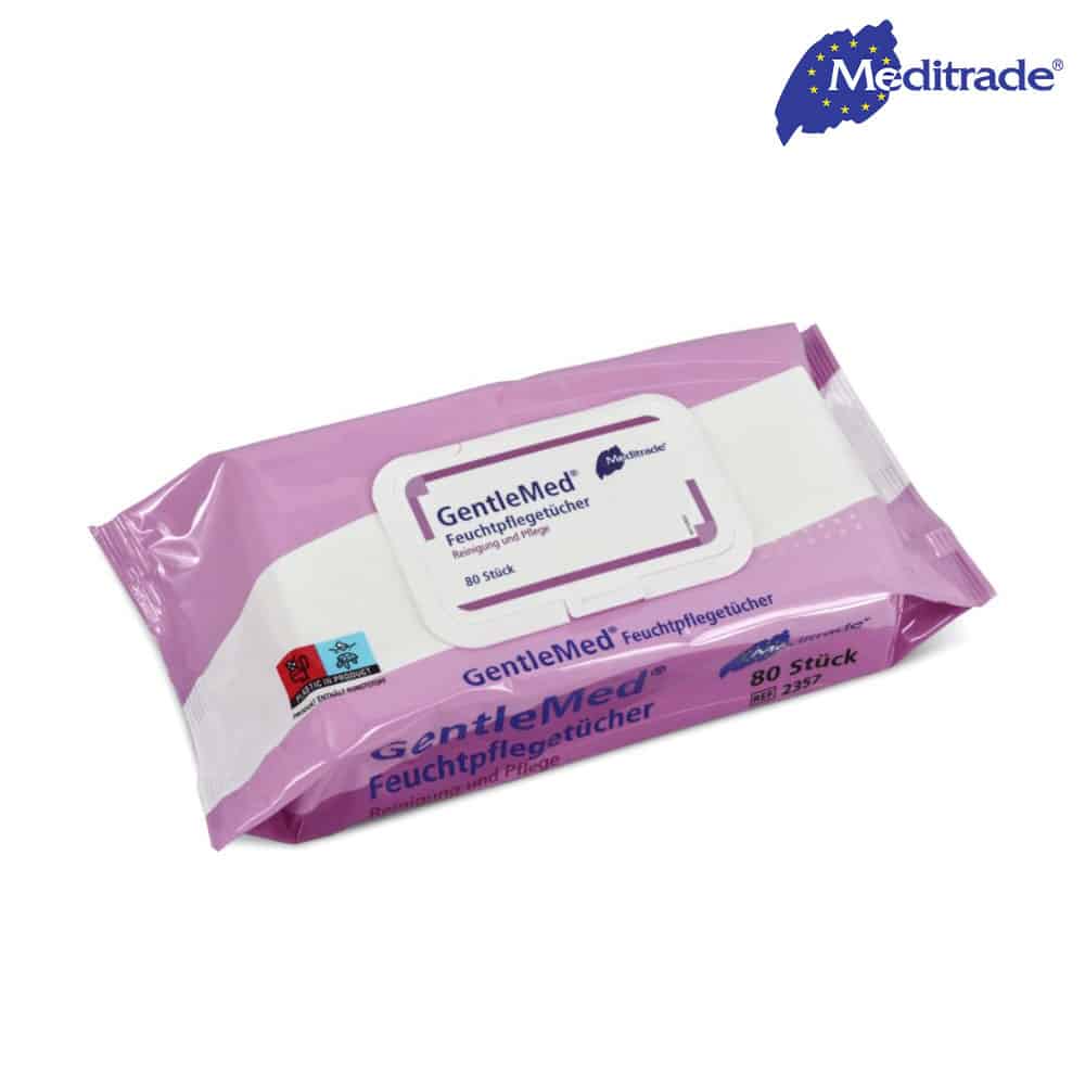 Gentle Med Feuchtpflegetücher zur Pflege und Hautreinigung 1 Packung à 80 Tücher – Bild 2