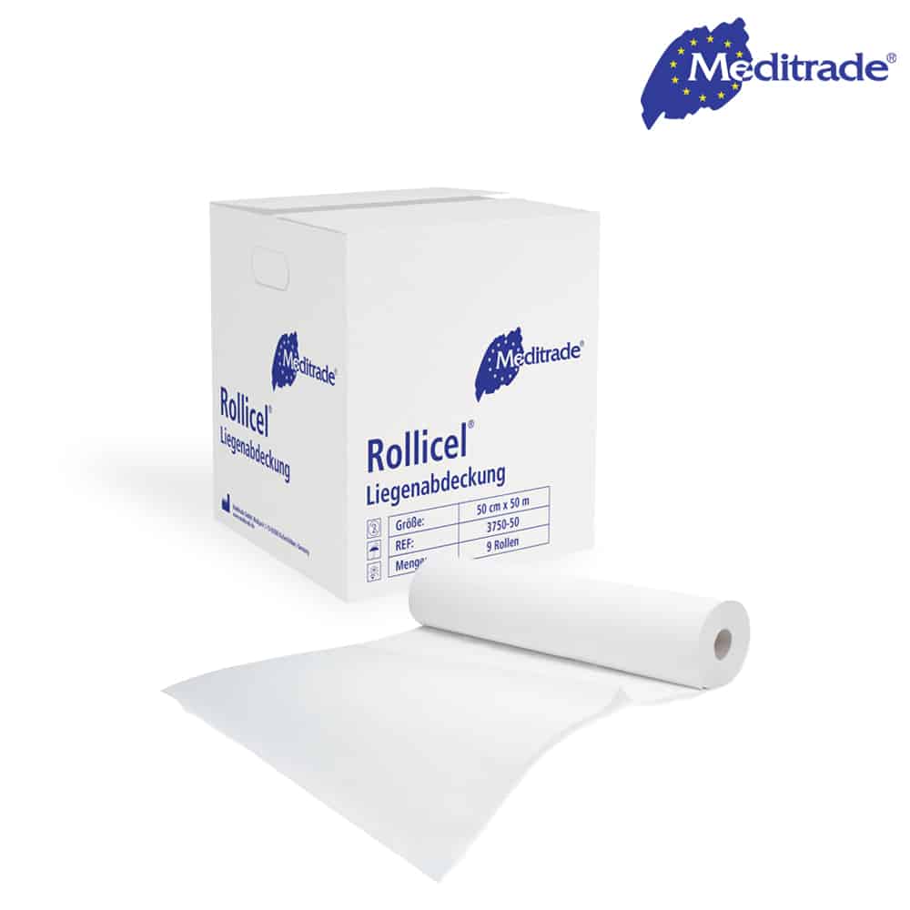 Meditrade Rollicel Ärztekrepp Liegenabdeckung auf Rolle -Zellstoff – 55 cm x 50 cm – Bild 2