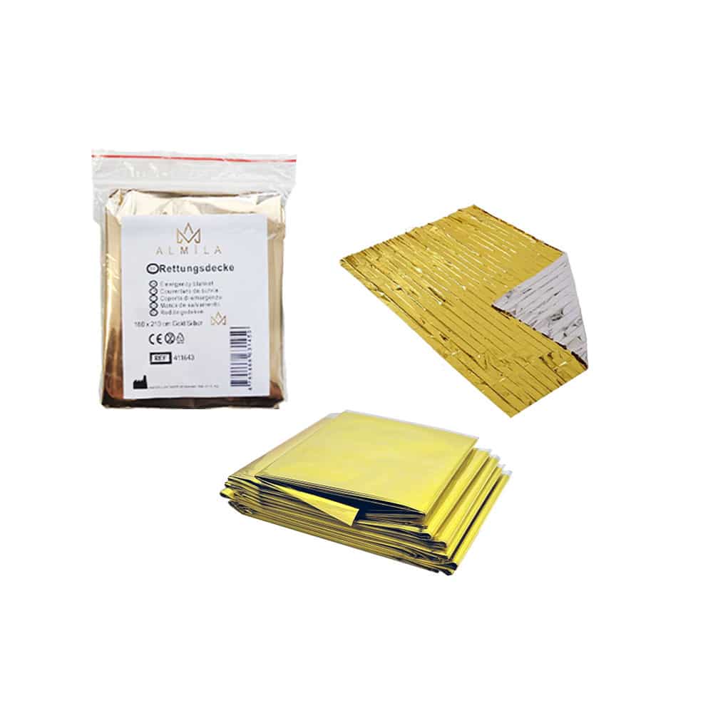 Notfall-Rettungsdecke – Gold/Silber 160 x 210 cm – Bild 2