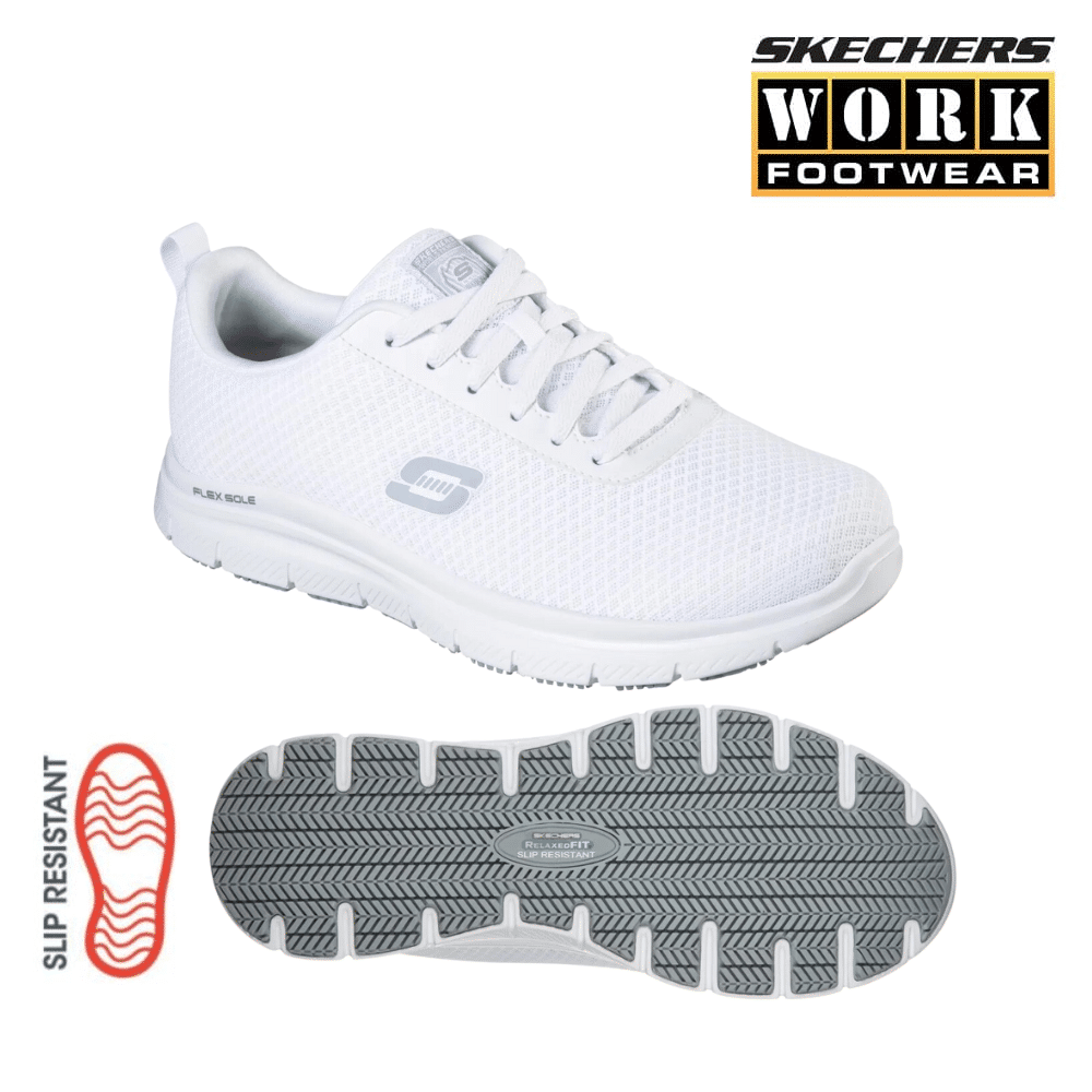 SKECHERS-WORK Herren-Berufsschuhe Relaxed Fit Flex Advantage – Bendon SR – weiß – Bild 2