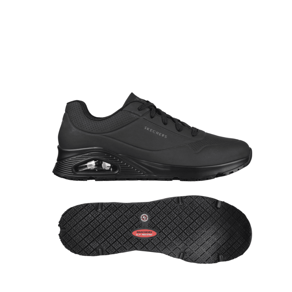 SKECHERS-WORK Herren-Berufsschuhe Relaxed Fit Uno SR Sutal schwarz – Bild 5