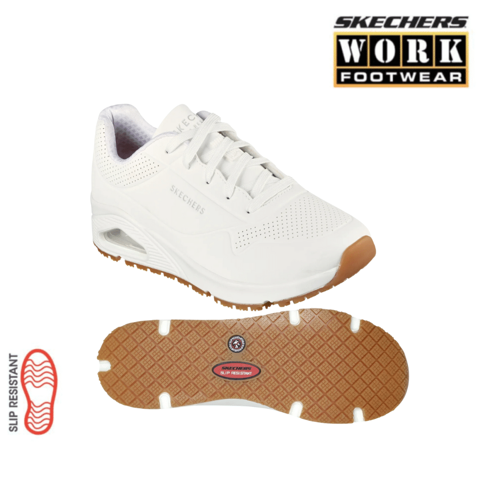 SKECHERS-WORK Damen-Berufsschuhe Relaxed Fit Uno SR weiß – Bild 2