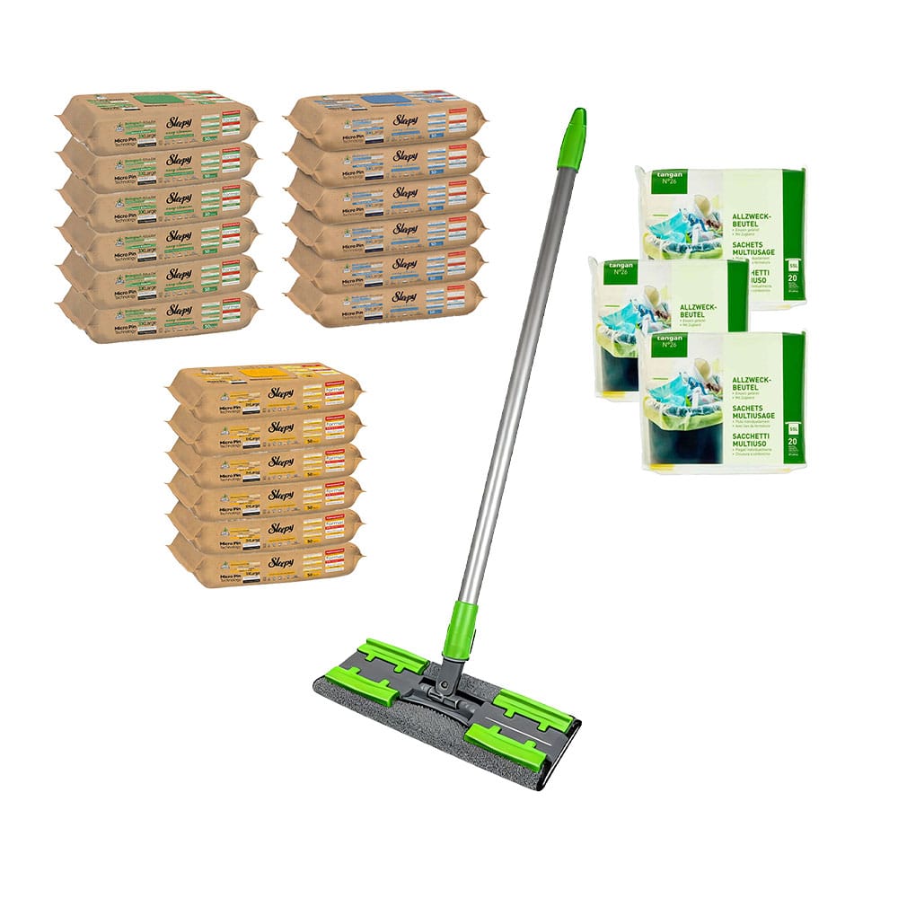 Sleepy Easy Clean Reinigungstücher Bio 18 Packungen + Bodenwischerset + 3 Allzweckbeutel – Bild 4