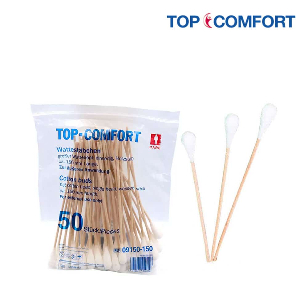 TOP-COMFORT Wattestäbchen – 150 mm lang mit großem Wattekopf 50 Stück – Bild 3
