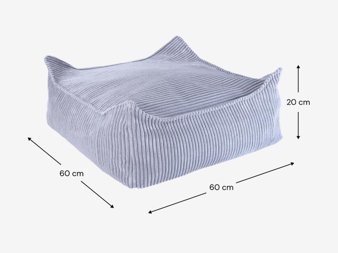 Set Kindersessel Sitzsack & Ottoman – Blaubeerblau – Bild 5