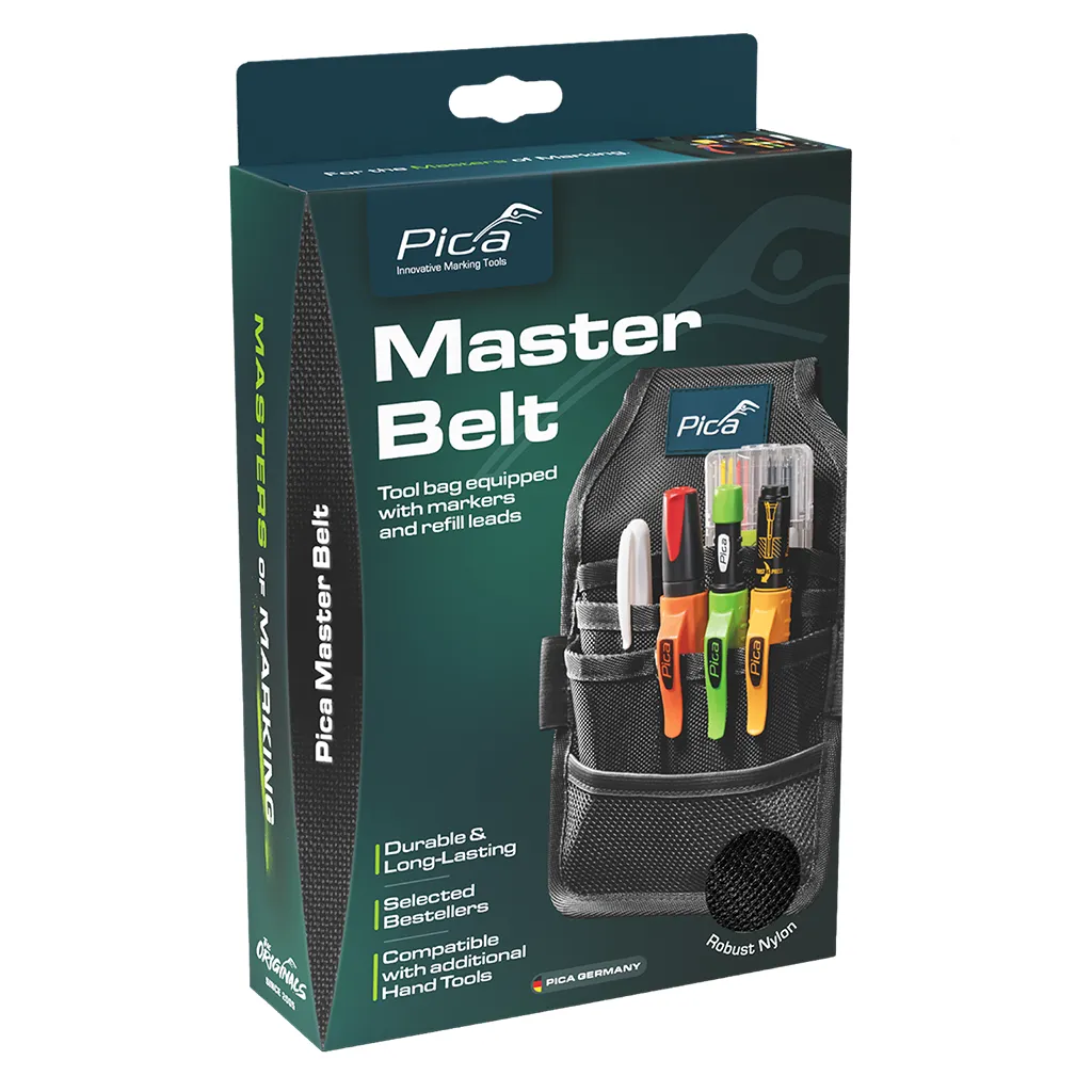 Pica Master Belt Profi-Gürteltasche Set mit 5 Markern & Ersatzminen für Handwerker – Bild 4