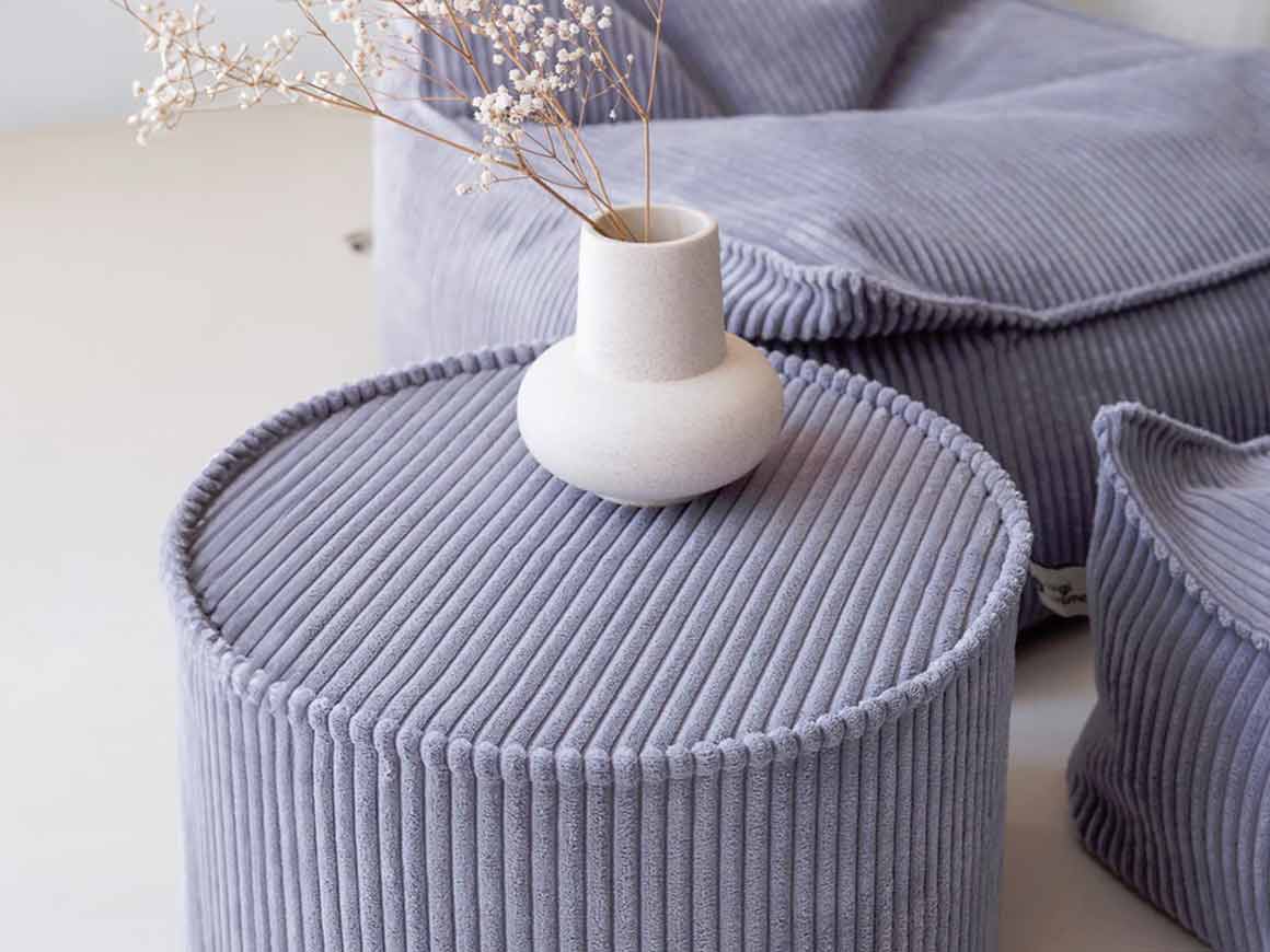 Sitzpuff Cord Blueberry Blue – Bild 3
